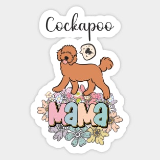 Red Cockapoo Mama Sticker